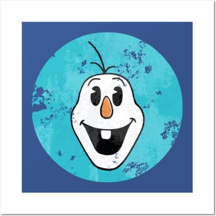 Vintage Cartoon Snowman Head Posters and Art